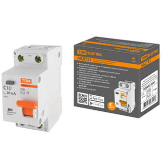 Автоматический выключатель АВДТ 32 2P(1P+N) C10 30мА 4.5кА АС