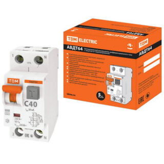 Автоматический выключатель АВДТ 64 2Р(1Р+N)C40 30мА А защ.265В