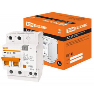 Автоматический выключатель АД12 2Р 50А 30мА