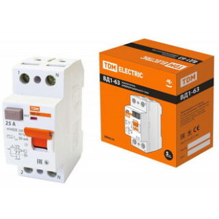 Автоматический выключатель ВД1-63 2Р 25А 30мА