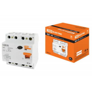 Автоматический выключатель ВД1-63 4Р 100А 30мА