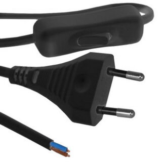 Сетевой шнур ШВВП-ВП S52 2х0.5 1.8м(ч)