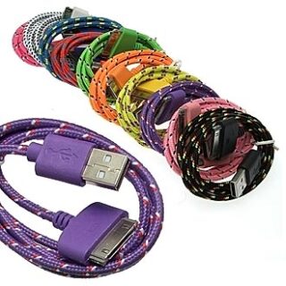 Шнур для мобильных устройств USB to iPhone4 Round braid 1m