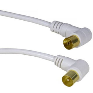 Шнур высокочастотный ТВ гнездо - ТВ штекер, угловой, 3м