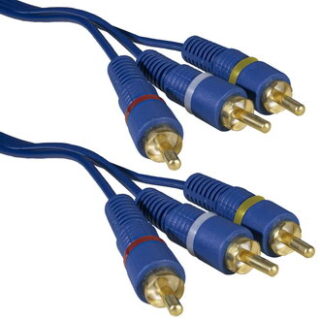 Аудио/видео шнур 3 RCA - 3 RCA BL 1.5m