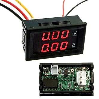 Щитовой прибор 0-100V 0-10A Red